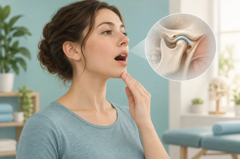 Conceptual illustration of gentle jaw movement with a jaw-joint inset